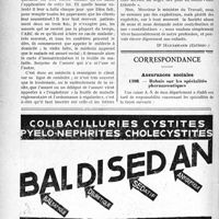 1077 - Page 1074-LXVI - A travers l’officiel. Assurance-maladie et honoraires médicaux / Correspondance. Assurances sociales. Rabais sur les spécialités pharmaceutiques