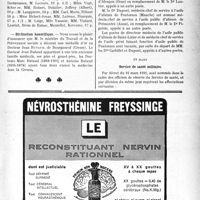 1092 - Page 1089 - Dernières nouvelles. Concours de médecin-inspecteur des écoles de la Seine / Distinction honorifique / A travers l'officiel. Asiles d’aliénés / Service de santé militaire