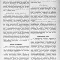 1112 - Page 1109 - Partie scientifique. L’Actualité Scientifique. La Presse. La surdité familiale et le mariage des sourds [(La Presse médicale, 14 janvier 1931.)] / La splénomégalie vaccinale du nourrisson [(Paris médical, 1er novembre 1930.)] / Erysipèle et sulfarsénol [(Gaz. hebd. des Sciences méd. de Bordeaux, 16 novembre 1930.)] / Le faux glaucome [(Gaz. méd. de Nantes, 15 septembre 1930.)] / Les psychoses de guerre [(La Revue médicale française, octobre 1930.)]