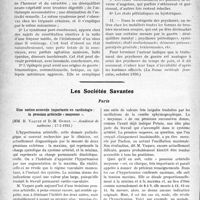 1113 - Page 1110 - Partie scientifique. L’Actualité Scientifique. La Presse. Les psychoses de guerre [(La Revue médicale française, octobre 1930.)] / Les Sociétés Savantes. Paris. Une notion nouvelle importante en cardiologie : la pression artérielle « moyenne », (Académie de médecine ; 17-2-1931.)