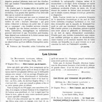 1122 - Page 1119 - Partie scientifique. L’Actualité Scientifique. Les Congrès. XXXIVe Congrès de l’Association française de Chirurgie, (Suite). Maladie de Kümmell-Verneuil / Les Livres. Hors l’amour, pas de baisers, par Dr Eugène Briau, Le mouvement sanitaire, éditeurs, Paris, 1931 / Les livres qui viennent de paraître…