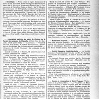 1148 - Page 1145 - Partie professionnelle, Hygiène, Assistance, Mutualité, Intérêts corporatifs, Variétés. Reportage professionnel. Nouvelles et Informations, (Voir les Dernières Nouvelles en tête des « Demi-Colonnes »). Nécrologie. [Dr Laporte, Dr Huth, Dr Castellaut, Dr Maurice Mendelssohn, Dr Georges André, Dr Maurice Davoigneau, Dr Torrès, Dr Chanteloube, Dr Henri Ménard] / Association amicale des chefs de clinique de la Faculté de médecine de Marseille / Publication nouvelle / Société française d’ophtalmologie / Centre de rééducation dé Saint-Fargeau / Conférence internationale de défense sociale contre la syphilis