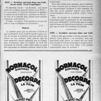 1158 - Page LXXI-1155 - Correspondance. Accidents. Appareils de prothèse / Accident survenu dans une école ou un stade. Tarif à appliquer / Accident survenu dans une école