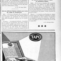 1170 - Page XI-1167 - A travers l’officiel. Réponses des Ministres aux questions des Parlementaires. Limitation des spécialités à prescrire aux assurés sociaux / Droit des médecins d’hôpitaux militaires pour l’octroi des congés de convalescence / Les médecins peuvent refuser de soigner les pensionnés de guerre