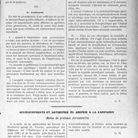 1190 - Page 1187 - Partie scientifique. Travaux Originaux. La clinique au goût du jour. Prenons garde au rhumatisme blennorrhagique, méconnu en raison de son polymorphisme, il cause parfois des erreurs thérapeutiques, d’après J. Lacapere. Le diagnostic du rhumatisme blennorrhagique / Le traitement / Accouchements et antisepsie ou asepsie à la campagne, (Notes de pratique personnelle)