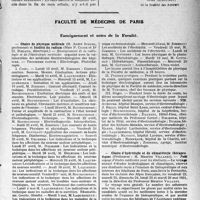 1222 - Page 1219 - Partie professionnelle, Hygiène, Assistance, Mutualité, Intérêts corporatifs, Variétés. Travaux Originaux. Autour des théâtres. Aux Folies-Bergères. L’usine à folies, 60 tableaux de Monsieur Louis Lemarchand / Faculté de médecine de Paris. Enseignement et actes de la Faculté