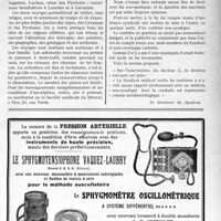 1248 - Page XIII-1245 - A travers l’officiel. Voyages médicaux internationaux dans les Alpes, les Cévennes et les Pyrénées / Correspondance. Syndicats. Mise à l’index d’un non-syndiqué, Publicité