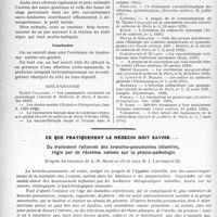 1261 - Page 1258 - Partie scientifique. Travaux Originaux. Contribution à l'étude du syndrome entéro-uro-génital et de son traitement, par les Docteurs Xavier Colaneri et Pierre Martin / Ce que pratiquement le médecin doit savoir…. Du traitement rationnel des broncho-pneumonies infantiles, réglé par de récentes notions sur la physio-pathologie, d’après les travaux d’A.-B. Marfan et ceux de J. Levesque