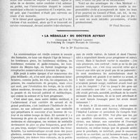 1287 - Page 1284 - Partie professionnelle, Hygiène, Assistance, Mutualité, Intérêts corporatifs, Variétés. Travaux Originaux. L’Actualité Professionnelle. Sapeurs-pompiers — accidents en service commandé honoraires médicaux [Dr Paul Boudin] / « La Médaille » Du Docteur Auvray, par le Dr Dartigues