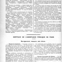 1299 - Page 1296 - Partie professionnelle, Hygiène, Assistance, Mutualité, Intérêts corporatifs, Variétés. Faculté de médecine de Paris. Enseignement et actes de la Faculté / Hôpitaux de l’assistance publique de Paris. Enseignement, concours, avis divers