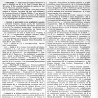 1300 - Page 1297 - Partie professionnelle, Hygiène, Assistance, Mutualité, Intérêts corporatifs, Variétés. Reportage professionnel. Nouvelles et Informations, (Voir les Dernières Nouvelles en tête des « Demi-Colonnes »). Nécrologie. [Dr Paul Fidelin] / Institut de psychiatrie et de prophylaxie mentale / Congrès de la lithiase urinaire