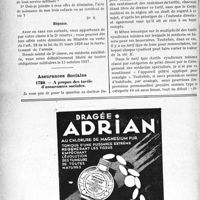 1311 - Page 1308-LXXII - Correspondance. Questions médico-militaires. Démission. Fin des obligations militaires / Assurances Sociales. A propos des tarifs d’assurances sociales