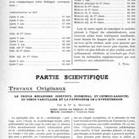 1329 - Page 1326 - Propos du jour. La situation matérielle des médecins de l’Assistance médicale indigène en Afrique occidentale française [J. Noir] / Partie scientifique. Travaux Originaux. Le triple mécanisme (nerveux, hormonal et chimico-sanguin) du tonus vasculaire, et la pathogénie de l’hypertension, par le Dr A. Mougeot