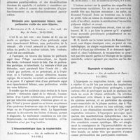 1346 - Page 1343 - Partie scientifique. L'Actualité Scientifique. Les Sociétés Savantes. Paris. Un cas d’ostéite fibro-kystique à évolution progressive traité par la parathyroïdectomie, (Soc. méd. des hôp. de Paris, 19-12-1930.) / Péritonite avec épanchement bilieux, sans perforation visible des voies biliaires, (Soc. méd. des hôp. de Paris ; 19-12-1930.) / L’hémocrinothérapie dans la cryptorchidie, (Soc. de médecine de Paris ; 9-1-1931.) / Quelques cas de traumatismes vertébraux, (Soc. de médecine de Paris, 9-l-1931) / Hyperpnée et épilepsie, (Soc. de médecine de Paris ; 9-1-1931.) / Les réflexes des diabétiques au cours de la cure thermale de Vichy, (Soc. de thérapeutique de Paris ; 14-1-1931.)