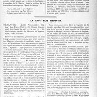 1370 - Page 1367 - Partie professionnelle, Hygiène, Assistance, Mutualité, Intérêts corporatifs, Variétés. Travaux Originaux. Variétés. En marge d'une préface, par Albert Garrigues / La page sans médecine