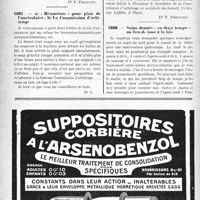 1387 - Page 1384-LXXII - Correspondance. Application du Tarif Fallières. Double ostéosynthèse / « Hémostase » pour plaie de l’auriculaire ; La Commission d’arbitrage / Soins donnés « en deux temps » au lieu de tous à la fois