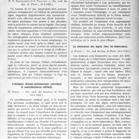 1420 - Page 1417 - Partie scientifique. L’Actualité Scientifique. Les Sociétés Savantes. Paris. Sur le pouvoir phylactique des eaux minérales, (Académie de médecine ; 3-3-1931.) / Cancer primitif du poumon à marche aiguë et à début pseudo-pneumonique, (Soc. méd. des hôp. de Paris ; 16-1-1931.) / L’épilepsie bravais-jacksonienne précédant le ramollissement cérébral, (Soc. méd. des hôpitaux de Paris ; 16-1-1931.) / Le traitement des algies chez les tuberculeux, (Soc. méd. des hop. de Paris ; 16-1-1931.)