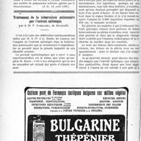 1449 - Page 1446-LVIII - A travers l’officiel. Réponses des Ministres aux questions des Parlementaires. Promotion d’un médecin commandant de réserve / Traitement de la tuberculose pulmonaire par l’extrait splénique