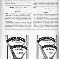 1451 - Page 1448-LX - A travers l’officiel. Traitement de la tuberculose pulmonaire par l’extrait splénique / Correspondance. Hôpitaux. Les internes des hôpitaux sont-ils garantis en cas d’accidents du travail ?