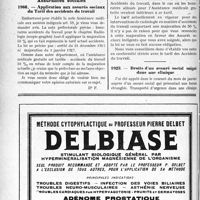 1453 - Page 1450-LXII - Correspondance. Hôpitaux. Les internes des hôpitaux sont-ils garantis en cas d’accidents du travail ? / Assurances sociales. Application aux assures sociaux du Tarif des accidents du travail / Droits d’un assuré social soigné dans une clinique