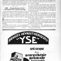 1456 - Page LXV-1453 - Correspondance. Baux et Locations. Cessation des prorogations et des taux-limite des loyers / Renouvellement de bail, Prorogation. Prix du loyer prorogé