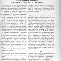1468 - Page 1463 - Propos du jour. Le Cinquantième anniversaire de la fondation du premier Syndicat Médical de France. Cinquante années de syndicalisme [J. Noir]