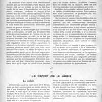 1485 - Page 1480 - Partie scientifique. Travaux Originaux. Les cancers du petit bassin, par le Dr G. Fischer. Le cancer de l’utérus. Le cancer du corps de l’utérus / Les affections qu’il ne faut pas confondre avec un cancer / Le cancer de la vessie