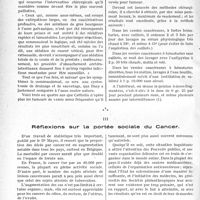 1487 - Page 1482 - Partie scientifique. Travaux Originaux. Les cancers du petit bassin, par le Dr G. Fischer. Le cancer de la vessie / Réflexions sur la portée sociale du Cancer