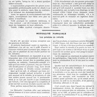 1499 - Page 1494 - Partie professionnelle, Hygiène, Assistance, Mutualité, Intérêts corporatifs, Variétés. Le recouvrement des honoraires médicaux / Mutualité familiale. Les pensions de retraite