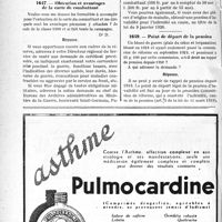 1511 - Page 1504-XLIV - La défense individuelle du médecin par le Sou médical. Questions médico-militaires. Militaire en convalescence. Examen en vue de la réforme / Obtention et avantages de la carte de combattant / Point de départ de la pension