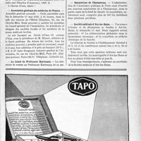 1518 - Page VII-1511 - Dernières nouvelles. Pour les enfants du Dr Racine / Association générale des médecins de France / Le Jubilé du Professeur Hartmann / Faculté de médecine de Bordeaux / Sanatorium de Champrosay / Société médicale d’Aix-les-Bains
