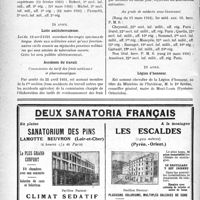 1521 - Page 1514-X - A travers l’officiel. Service de santé militaire / Lutte antituberculeuse / Accidents du travail / Service de santé militaire / Légion d’honneur