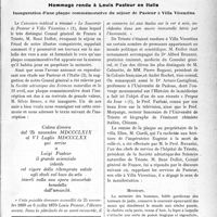 1526 - Page 1519 - Propos du jour. Hommage rendu à Louis Pasteur en Italie. Inauguration d’une plaque commémorative du séjour de Pasteur à Villa Vicentina [J. Noir]