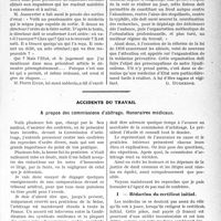 1554 - Page 1547 - Partie professionnelle, Hygiène, Assistance, Mutualité, Intérêts corporatifs, Variétés. Travaux Originaux. L’actualité Professionnelle. La réforme de la loi de 1838 au Sénat. — Un important discours du Dr Labrousse, Judicieuses interventions de MM. jénouvrier et Even [G. Duchesne] / Accidents du travail. A propos des commissions d'abitrage. Honoraires médicaux [Dr Paul Boudin]