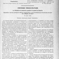 1558 - Page 1551 - Partie professionnelle, Hygiène, Assistance, Mutualité, Intérêts corporatifs, Variétés. Travaux Originaux. Accidents du travail. A propos des commissions d'abitrage. Honoraires médicaux [Dr Paul Boudin] / Chronique médico-militaire. La division de cavalerie pendant et après la bataille. Quatrième exercice pratique de l'École d’instruction et de perfectionnement du Service de santé de la Région de Paris [G. Duchesne]