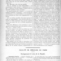 1573 - Page 1566 - Partie professionnelle, Hygiène, Assistance, Mutualité, Intérêts corporatifs, Variétés. Comptes rendus, documents, pièces officielles. Débats parlementaires. L’Aliénation mentale au Sénat / Faculté de médecine de Paris. Enseignement et actes de la Faculté