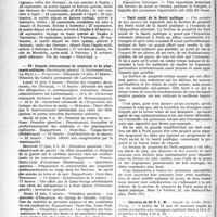 1577 - Page 1570 - Partie professionnelle, Hygiène, Assistance, Mutualité, Intérêts corporatifs, Variétés. Reportage professionnel. Nouvelles et Informations, (Voir les Dernières Nouvelles en tête des « Demi-Colonnes »). « Nord-Sud ». VIIIe voyage d’études pour médecins aux villes d’eaux, stations climatiques et plages marines d’Italie / VIe Congrès international de médecine et de pharmacie militaires / Parti social de la Santé publique / Chemins de fer P. L. M
