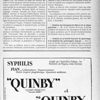 1596 - Page IX-1589 - Dernières nouvelles. Conférences de l’Hôtel Chambon / La XIe session des Journées médicales de Bruxelles / Syndicat des chirurgiens de Paris et de la région parisienne / Création de la Société française de gynécologie et du Syndicat des gynécologues français