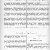 1603 - Page 1596 - Propos du jour. La Jubilé du Professeur Hartmann [J. Noir] / Au sujet du secret professionnel [J. Noir]