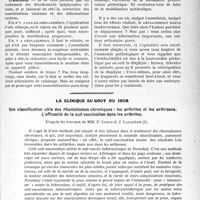 1612 - Page 1605 - Partie scientifique. Travaux Originaux. Clinique Chirurgicale, Hôpital Saint-Eloi Montpellier. Le décollement traumatique des épiphyses, leçon clinique du Dr G. Massabuau / La clinique au goût du jour. Une classification utile des rhumatismes chroniques : les arthrites et les arthroses. L'efficacité de la cuti-vaccination dans les arthrites, d’après les travaux de MM. F. Coste et J. Lacapère