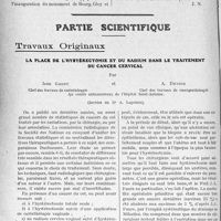 1683 - Page 1676 - Propos du jour. Un grand biologiste aujourd’hui méconnu Charles Robin (1821-1885) / Partie scientifique. Travaux Originaux. La place de l’hystérectomie et du radium dans le traitement du cancer cervical, par Jean Gagey et A. Devois