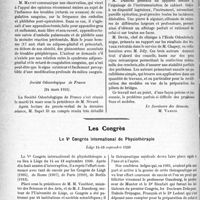 1705 - Page 1698 - Partie scientifique. L’Actualité Scientifique. Les Sociétés Savantes. Paris. Société des chirurgiens de Paris, Séance du 20 mars 1931. Pseudo-fibrome de la vessie par invagination d’un fibrome pédiculé du col utérin / Contribution à l’étude de la coagulation sanguine sur les phlébites et embolies poste-opératoires / Société Odontologique de France (24 mars 1931) / Les Congrès. Le Ve Congrès international de Physiothérapie, Liège 14-18 septembre 1930