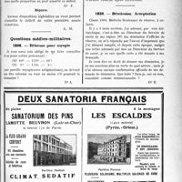1738 - Page LXXI-1731 - Correspondance. Fiscalité. Le déficit d'exploitation ne peut être amorti / Questions médico-militaires. Réforme pour myopie / Démission. Acceptation