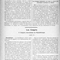 1781 - Page 1774 - Partie scientifique. L'Actualité Scientifique. Les Sociétés Savantes. Lille. Société médicale et anatomo-clinique, Séance du mardi 10 février 1931. A propos de quelques cas de pyélographies intra-veineuses / Les échanges respiratoires au cours de certains états musculaires anormaux en clinique / Les Congrès. Ve Congrès international de Physiothérapie, (suite)