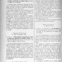 1783 - Page 1776 - Partie scientifique. L'Actualité Scientifique. Les livres. Accidents d’éruption de la dent de sagesse inférieure. Accidents consécutifs aux dents incluses, par Ch. Ruppe, Vigot frères, éditeurs, Paris / Guide pratique d’analyses pour l'urine, le sang, le suc gastrique, les matières fécales, par R. Clogne, Librairie Le François, Paris, 1930 / Le traitement des raideurs articulaires, par Dr José M. Jorge, Vigot frères, éditeurs, Paris / Ostéosynthèse, par J. P. Dupuy, Éditions médicales, N. Maloine, Paris, 1931