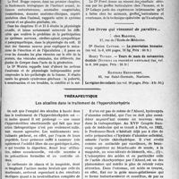 1784 - Page 1777 - Partie scientifique. L'Actualité Scientifique. Les livres. Physiologie sexuelle normale et pathologique, par Professeur A. Hogce, Professeur Divry, Dr M. Watrin, Dr Foret et Dr vétér, Gaston Doin et Cie, éditeurs, Paris / Les livres qui viennent de paraître… / Thérapeutique. Les alcalins dans le traitement de l’hyperchlorhydrie