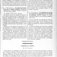 1856 - Page 1849 - Partie scientifique. L’Actualité Scientifique. Les Thèses. Traitement de la pleurésie purulente aiguë par le drainage de la plèvre à « thorax fermé », par Dr. A. Fadrègue (Montpellier, imprimerie du « Languedoc médical », 1930.) / Des indications thérapeutiques dans la maladie de Basedow, par Dr Ch. Zubléna (Montpellier, imprimerie du « Languedoc médical », Manufacture de la Charité, 1930.) / De l’importance de la ponction exploratrice du tympan dans les otites latentes du nourrisson, par Dr. R. Renac (Librairie médicale et scientifique Marcel Vigné, 13, rue de l’École-de-Médecine, Paris, 1930.) / Thérapeutique. L’insomnie en clientèle, par le Dr Godard