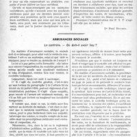 1865 - Page 1858 - Partie professionnelle, Hygiène, Assistance, Mutualité, Intérêts corporatifs, Variétés. Travaux Originaux. L’actualité professionnelle. Certificats administratifs de congé et secret professionnel [Dr Paul Boudin] / Assurances sociales. Le contrôle. — Où doit-il avoir lieu ? [Dr Paul Boudin]