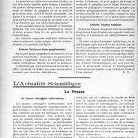 1923 - Page 1916 - Partie scientifique. Travaux Originaux. La thérapeutique au goût du jour. Traitement local / L’actualité Scientifique. La Presse. Les fausses méningites tuberculeuses [(Gazette médicale de Nantes 15 novembre 1930.)]