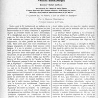 1943 - Page 1936 - Partie professionnelle, Hygiène, Assistance, Mutualité, Intérêts corporatifs, Variétés. Travaux Originaux. Jurisprudence. A propos du secret médical [Dr Foveau] / Variété biographique. Docteur Victor Cathala, par le Docteur Dartigues